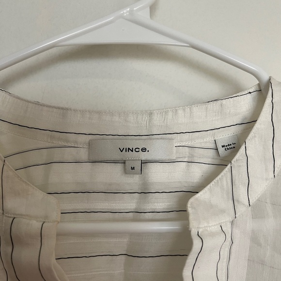 Vince Draped Striped Pullover Blouse - Picture 2 of 12